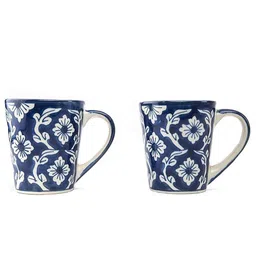 HINDUSTANI SAUDAGAR Blue Painted Solid Ceramic Glossy Mugs Set of Cups and Mugs image 5