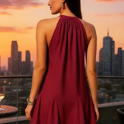 don't be basic Halter Neck A-Line Dress image 2