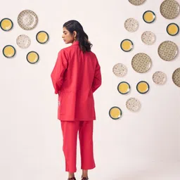 Western Era Embroidered Shawl Collar Front-Open Ventless Longline Blazers image 2