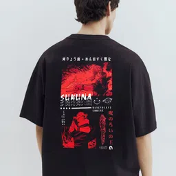 WHITE HUSK Ryomen Sukuna Jujutsu Kaisen Anime Printed Cotton Oversized T-shirt-picture-49
