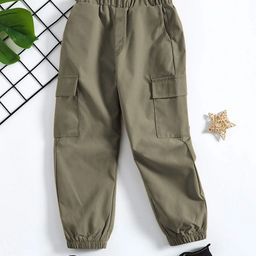 YK X Trampoline Boys Relaxed Pleated Cargos Trousers-picture-4