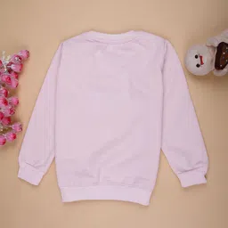 V-Mart Girls Typography Printed Ribbed Hemline Round Neck Long Sleeves Sweatshirt image 3