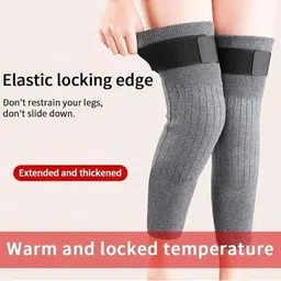 Eleg & Stilance Unisex Furry Thick Knee Pads Socks image 3
