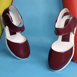 NEW LATEST Girls Maroon & White Slip On Round Toe Flats-picture-15