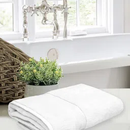 Home Fresh White 1 Cotton 600 GSM Bath Towel image 1