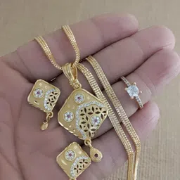 V.K.PAYAL.JEWELLERY Gold-Plated Agate Stones-Studded Jewellery Set-picture-31