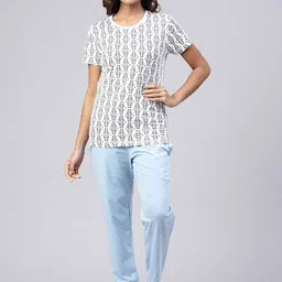 Ramraj Conversational Printed Top & Pyjama Night suit-picture-40