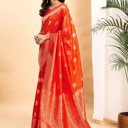SANISA Woven Design Zari Silk Blend Handloom Saree image 2