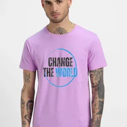 HESHA Typography Round Neck Printed Pure Cotton T-shirt-picture-37