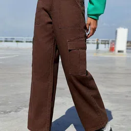 NU CLOTHS Women Jean Regular Fit High-Rise Stretchable Cargo Jeans-picture-37