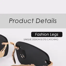 DEXENT COLLECTION Unisex Rectangle Sunglasses image 2