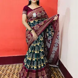 ARTFUL THREADS Ethnic Motifs Pure Cotton Handloom Sambalpuri Saree-picture-17