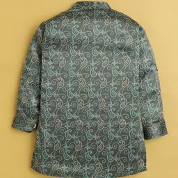 BAESD Boys Ethnic Motifs Printed Layered Kurta with Pyjamas image 3