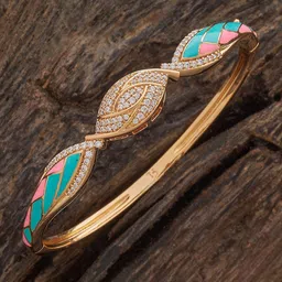 Kushal's Fashion Jewellery White Gold-Plated Party Zircon Kada image 4