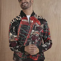 PRONK Men Polyester Longline Puffer Jacket with Patchwork-image-80