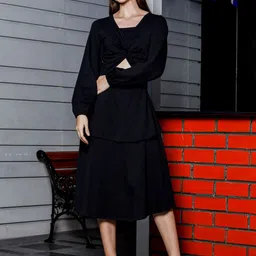 ONE SKY Women Fit & Flare Long Sleeves Dress-image-57