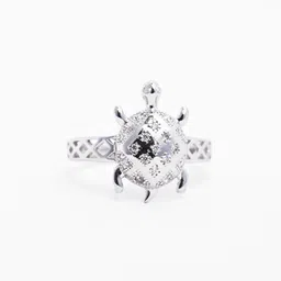 Clara Men 925 Sterling Silver Platinum-Plated Zirconia-Studded Adjustable Finger Ring image 3