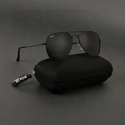 Irayz Unisex Black Lens & Black Aviator Sunglasses with-picture-39