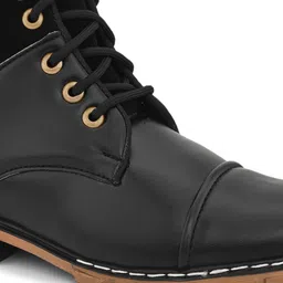 ARIWA Men Casual Block-Heeled Regular Lace-Ups Boots image 3