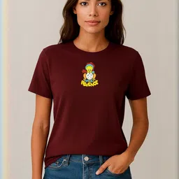 Anikmart Women Tweety Graphic Printed Round Neck Cotton T-shirt-picture-11