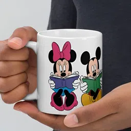 Mr UVD Black & White Cartoon Characters Printed Ceramic Glossy Mug 350 ml image 3
