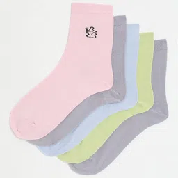 Camey Men Pack Of 5 Assorted Cotton Above Ankle-Length Socks-image-43
