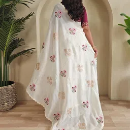 Mameraa Floral Embroidered Art Silk Saree image 2