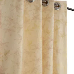 GEET CREATIONS Cream & Gold-Toned 2 Pieces Printed Room Darkening Velvet Door Curtain-picture-17