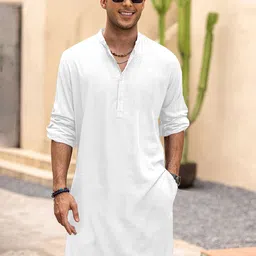 Anouk Men Knee Length Regular Straight Kurta with Trousers image 2