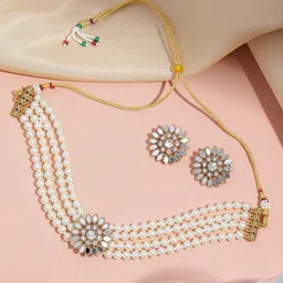 MANSIYAORANGE Pearl Layered Choker Set-image-15