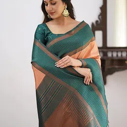 bigben textile Woven Design Zari Silk Blend Banarasi Saree image 5
