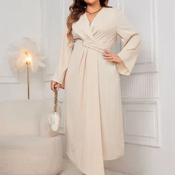 Sztori Draped Plus Size Fit & Flare Midi Dress image 2