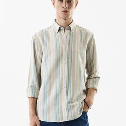 Snitch Men Slim Fit Multi Stripes Striped Casual Shirt-image-83