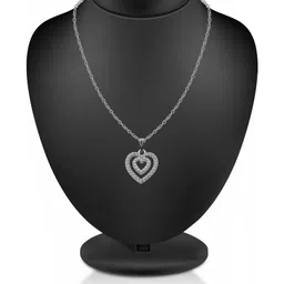 Utkarsh Silver-Plated Heart Shaped Pendants with Chains image 2