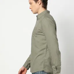 GAP Solid Spread Collar Standard Fit Pure Cotton Casual Shirt image 3