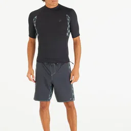 Decathlon OLAIAN - Men Black Chequered Half-Sleeve UV Protected Surfing Top-picture-10