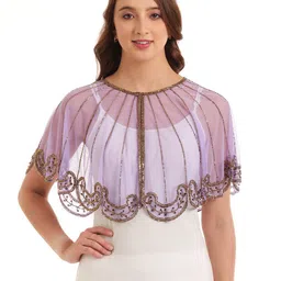 JEDCO Women Embroidered Crop Ethnic Shrug-picture-12