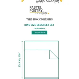 MYTRIDENT Off White Geometric 144 TC King Bedsheet with 2 Pillow Covers image 4