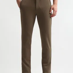 Arrow Sport Men Self Design Mid-Rise Slim Fit Trousers image 3