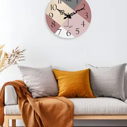 RANDOM Pink & Grey Printed Contemporary Wall Clock image 2