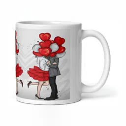 Mr UVD White & Red Graphic Printed Ceramic Glossy Mug - 350 ml image 3