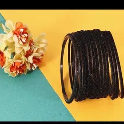 SAVORADE Set Of 24 Black Glass Bangle image 3