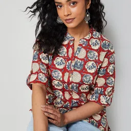 Melange by Lifestyle Ethnic Motifs Printed Pure Cotton Kurti-picture-20