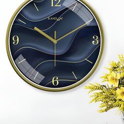 RANDOM Yellow & Blue Printed Round Contemporary Wall Clock-picture-29