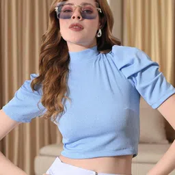 IUGA Ribbed Cotton Fitted Crop Top-picture-11