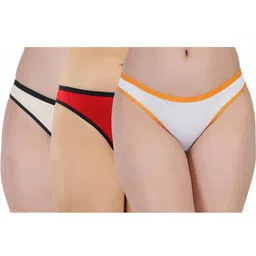 ORLIZEA Pack of 3 Women Low-Rise Cotton Blend Thongs-picture-32