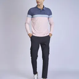 Technosport Men Colourblocked Polo Collar UPF50 Slim Fit T-shirt image 4