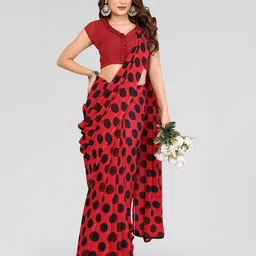 Moda Rapido Polka Dot Printed Saree image 3