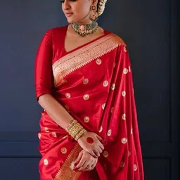 AdoreeStitch Woven Design Zari Silk Blend Handloom Saree-picture-25