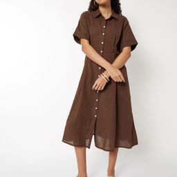 max Women Cotton Shirt Midi Dress-picture-28